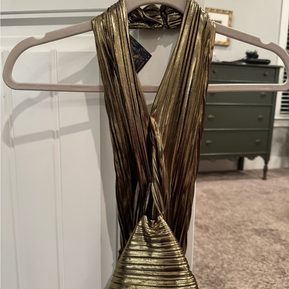 Gold Halter Top